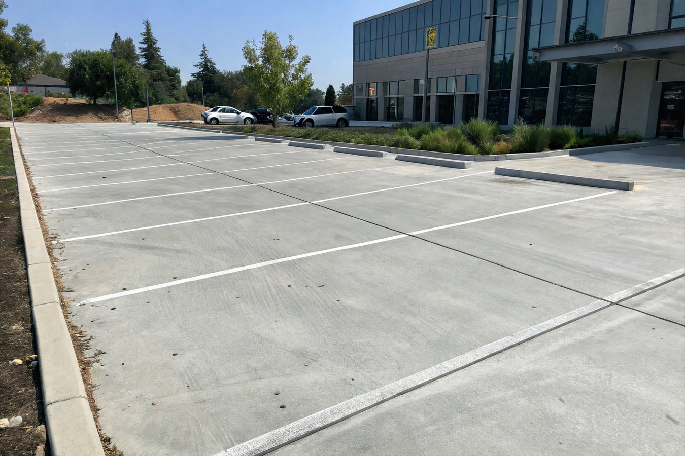 Concrete parking lot building in Tustin, CA